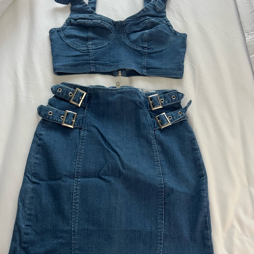 Denim Two-Piece Set